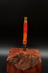 This image portrays Cosmic Burl Series XL-Dynavap Stem/Midsection by Dovetail Woodwork.