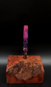 This image portrays Cosmic Burl Series XL-Dynavap Stem/Midsection by Dovetail Woodwork.