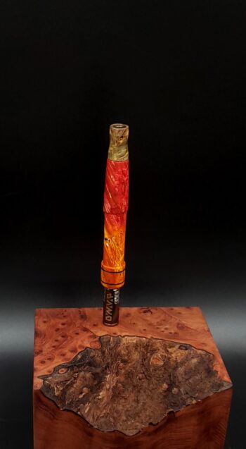 This image portrays Cosmic Burl Series XL-Dynavap Stem/Midsection by Dovetail Woodwork.