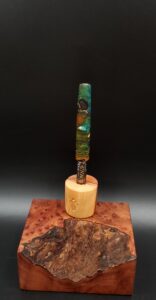 This image portrays Cosmic Burl Series XL-Dynavap Stem/Midsection by Dovetail Woodwork.