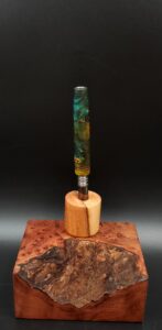 This image portrays Cosmic Burl Series XL-Dynavap Stem/Midsection by Dovetail Woodwork.