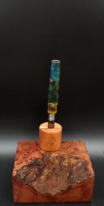 This image portrays Cosmic Burl Series XL-Dynavap Stem/Midsection by Dovetail Woodwork.