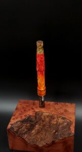 This image portrays Cosmic Burl Series XL-Dynavap Stem/Midsection by Dovetail Woodwork.