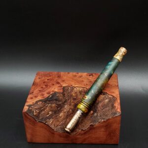 This image portrays Cosmic Burl Series XL-Dynavap Stem/Midsection by Dovetail Woodwork.