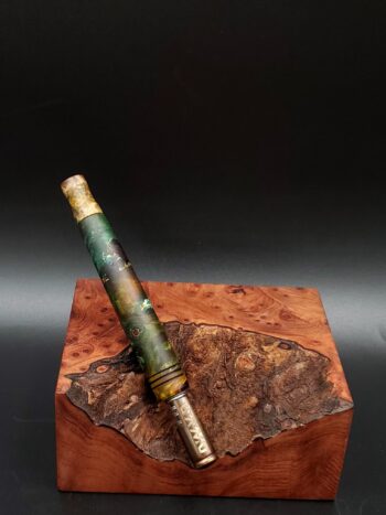 This image portrays Cosmic Burl Series XL-Dynavap Stem/Midsection by Dovetail Woodwork.