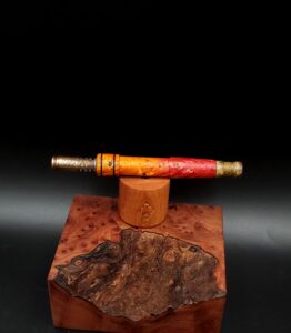 This image portrays Cosmic Burl Series XL-Dynavap Stem/Midsection by Dovetail Woodwork.