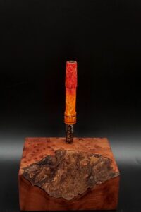 This image portrays Cosmic Burl Series XL-Dynavap Stem/Midsection by Dovetail Woodwork.