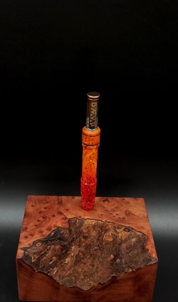 This image portrays Cosmic Burl Series XL-Dynavap Stem/Midsection by Dovetail Woodwork.