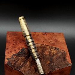 This image portrays Blue Mahoe Wood-XL Dynavap Stem Upgrade by Dovetail Woodwork.