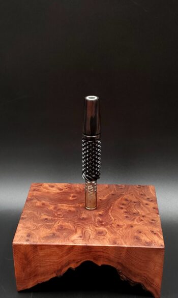 This image portrays Twisted Stem Series-Blackwood Dynavap Stem/Midsection by Dovetail Woodwork.