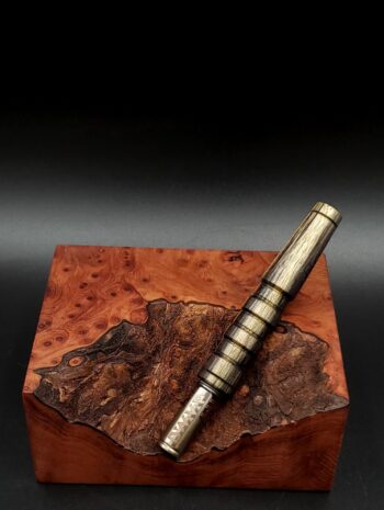 This image portrays Blue Mahoe Wood-XL Dynavap Stem Upgrade by Dovetail Woodwork.