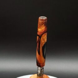 This image portrays Rare Cocobolo Burl XL Hybrid-Dynavap Stem/Midsection by Dovetail Woodwork.
