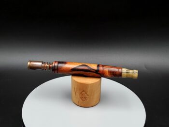 This image portrays Rare Cocobolo Burl XL Hybrid-Dynavap Stem/Midsection by Dovetail Woodwork.