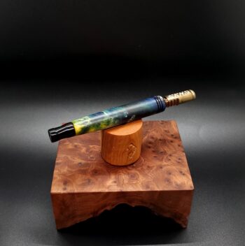 This image portrays Cosmic Burl Series XL-Dynavap Stem/Midsection by Dovetail Woodwork.
