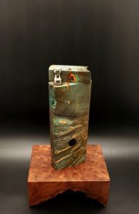 This image portrays Cosmic Burl-Live Edge-XL Dynavap Stash Case by Dovetail Woodwork.