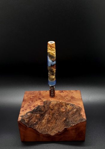 This image portrays Luminescent Galactic Burl XL Hybrid-Dynavap Stem by Dovetail Woodwork.