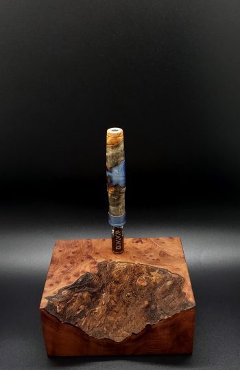 This image portrays Luminescent Galactic Burl XL Hybrid-Dynavap Stem by Dovetail Woodwork.