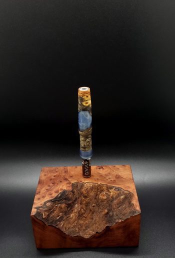 This image portrays Luminescent Galactic Burl XL Hybrid-Dynavap Stem by Dovetail Woodwork.