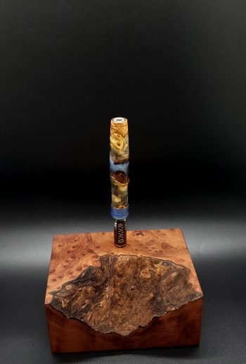 This image portrays Luminescent Galactic Burl XL Hybrid-Dynavap Stem by Dovetail Woodwork.