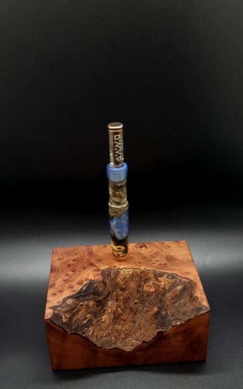 This image portrays Luminescent Galactic Burl XL Hybrid-Dynavap Stem by Dovetail Woodwork.