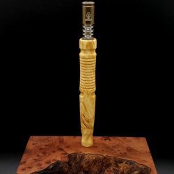 This image portrays Twisted Stems Series-Select Box Elder Burl-XL Dynavap Stem by Dovetail Woodwork.