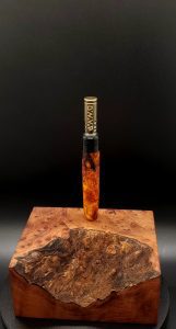 This image portrays High Class Burl XL Hybrid-Dynavap Stem-Amboyna Burl by Dovetail Woodwork.