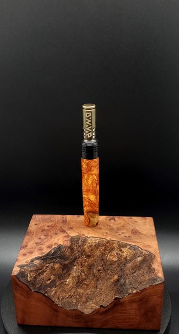 This image portrays High Class Burl XL Hybrid-Dynavap Stem-Amboyna Burl by Dovetail Woodwork.