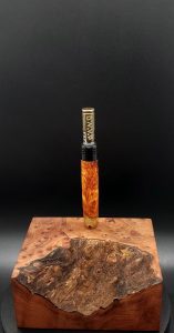 This image portrays High Class Burl XL Hybrid-Dynavap Stem-Amboyna Burl by Dovetail Woodwork.