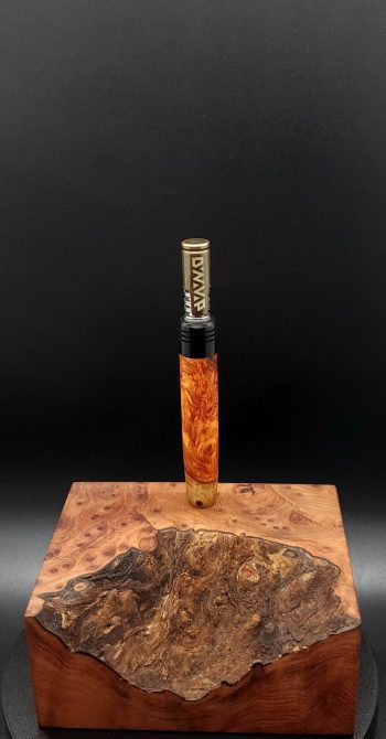 This image portrays High Class Burl XL Hybrid-Dynavap Stem-Amboyna Burl by Dovetail Woodwork.