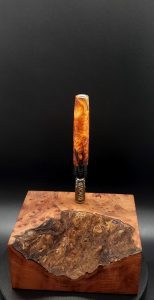 This image portrays High Class Burl XL Hybrid-Dynavap Stem-Amboyna Burl by Dovetail Woodwork.