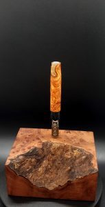 This image portrays High Class Burl XL Hybrid-Dynavap Stem-Amboyna Burl by Dovetail Woodwork.