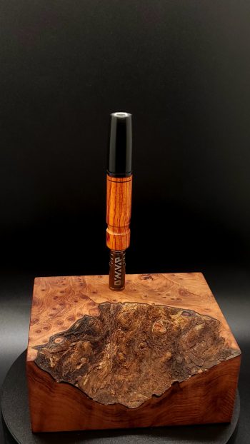This image portrays Cocobolo Burl XL Hybrid-Dynavap Stem by Dovetail Woodwork.