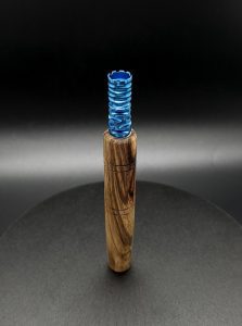 This image portrays Custom Anodized/Blue-Dynavap Titanium Tip-VONG(2021) by Dovetail Woodwork.