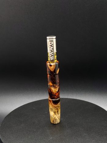 This image portrays Halloween Special-Buckeye Burl Hybrid-XL Dynavap Stem by Dovetail Woodwork.