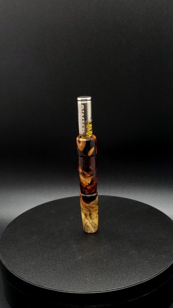 This image portrays Halloween Special-Buckeye Burl Hybrid-XL Dynavap Stem by Dovetail Woodwork.