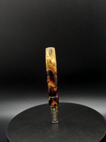 This image portrays Halloween Special-Buckeye Burl Hybrid-XL Dynavap Stem by Dovetail Woodwork.