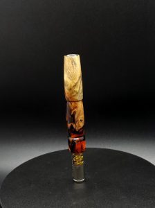 This image portrays Halloween Special-Buckeye Burl Hybrid-XL Dynavap Stem by Dovetail Woodwork.