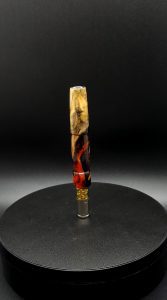 This image portrays Halloween Special-Buckeye Burl Hybrid-XL Dynavap Stem by Dovetail Woodwork.