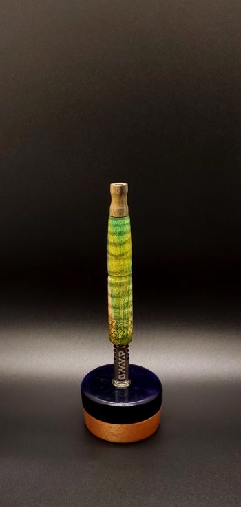This image portrays Diamond Back Burl XL-Curly Maple-Dynavap Stem by Dovetail Woodwork.