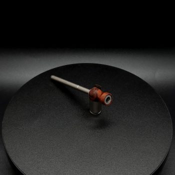 This image portrays Dynavap Spinning Mouthpiece-Redwood Burl by Dovetail Woodwork.