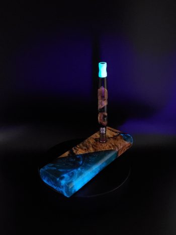 This image portrays Luminescent 2G-XXL Stash-Buckeye Burl Hybrid-Dynavap Case by Dovetail Woodwork.