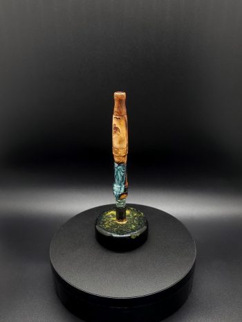 This image portrays Luminescent Cosmic Series-Buckeye Burl Hybrid-XL Dynavap Stem by Dovetail Woodwork.