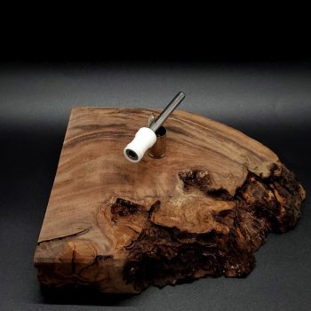 This image portrays Dynavap Spinning Mouthpiece-Pearlescent White Luminescent by Dovetail Woodwork.