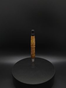 This image portrays Twisted Series-Camo Green/Black Quilted Maple-XL Dynavap Stem by Dovetail Woodwork.