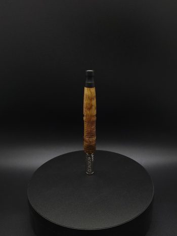This image portrays Twisted Series-Camo Green/Black Quilted Maple-XL Dynavap Stem by Dovetail Woodwork.