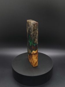 This image portrays 2G-Stash-Buckeye Burl Hybrid-Dynavap Case by Dovetail Woodwork.