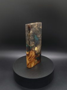 This image portrays 2G-Stash-Buckeye Burl Hybrid-Dynavap Case by Dovetail Woodwork.