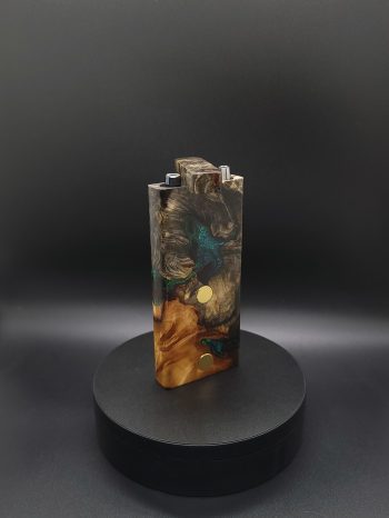 This image portrays 2G-Stash-Buckeye Burl Hybrid-Dynavap Case by Dovetail Woodwork.