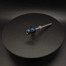 This image portrays Dynavap Spinning Mouthpiece-Galactic Blue Resin by Dovetail Woodwork.