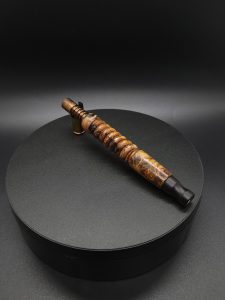 This image portrays Twisted Stems Series-Maple Burl-XL Dynavap Stem by Dovetail Woodwork.